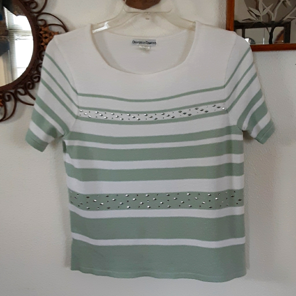 DRAPER'S & DAMON'S PETITE STUDDED KNIT TOP, PM